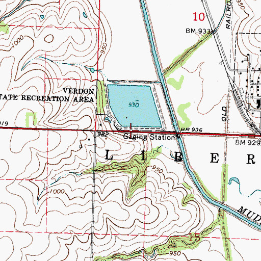 Topographic Map of Verdon Dam, NE