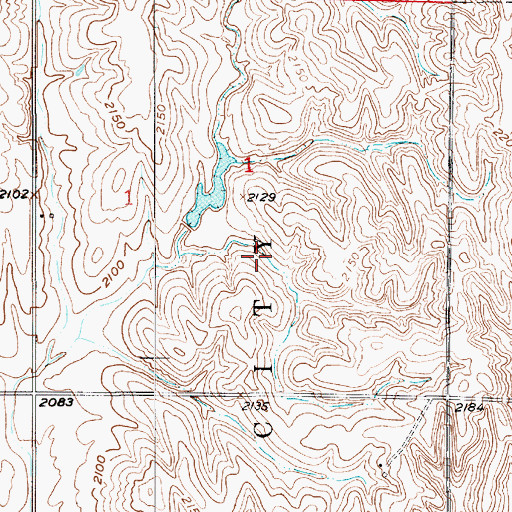Topographic Map of Gregg Reservoir, NE
