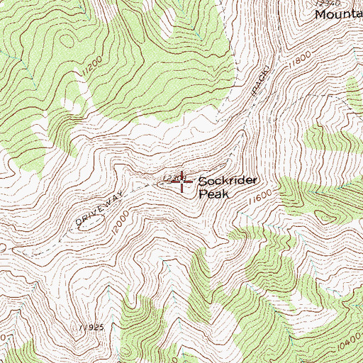 Topographic Map of Sockrider Peak, CO