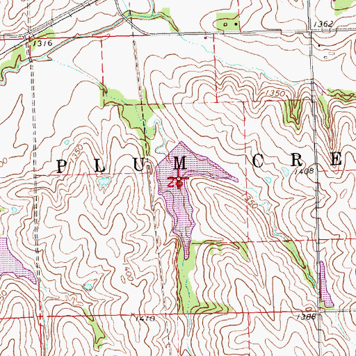Topographic Map of Plum Creek Reservoir 4-A, NE