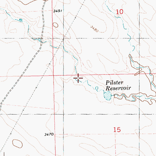 Topographic Map of Pilster Reservoir, NE