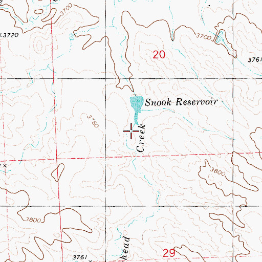 Topographic Map of Snook Reservoir, NE