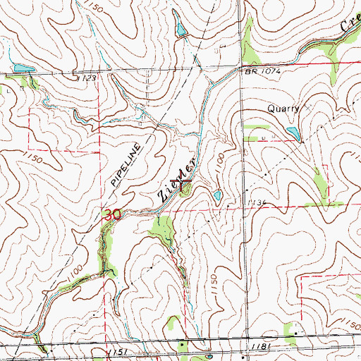Topographic Map of Ziegler Creek Reservoir Z-17, NE
