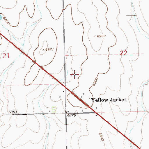 Topographic Map of Yellow Jacket, CO