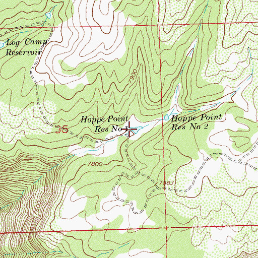 Topographic Map of Hoppe Point Reservoir Number 1, CO