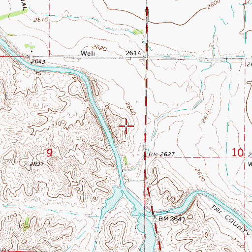Topographic Map of Earth Dam-Canal Mile 408 Dam, NE