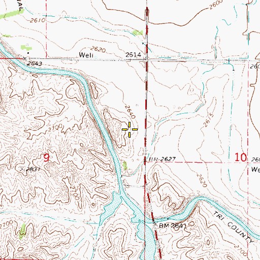 Topographic Map of Earth Dam-Canal Mile 408 Dam, NE