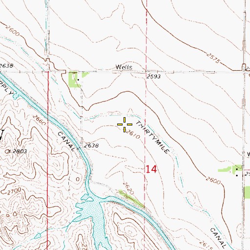 Topographic Map of Earth Dam-Canal Mile 427 Dam, NE