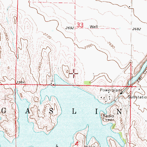 Topographic Map of Earth Dam-Canal Mile 228 Dam, NE