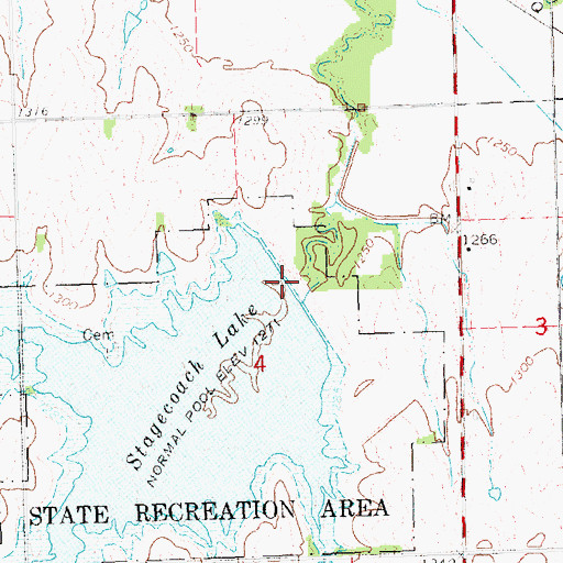 Topographic Map of Stagecoach Dam-Site 9 Dam, NE
