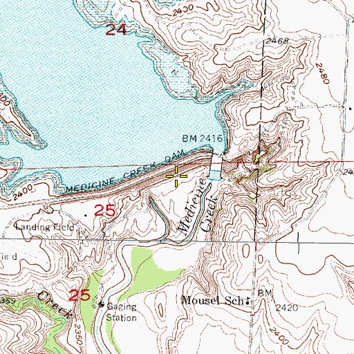 Topographic Map of Medicine Creek Dam, NE