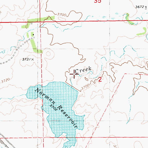 Topographic Map of Carbody Reservoir, NE