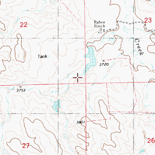 Topographic Map of Raben Reservoir Number 2, NE