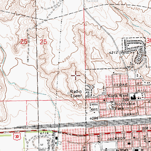 Topographic Map of Sidney West Dam, NE