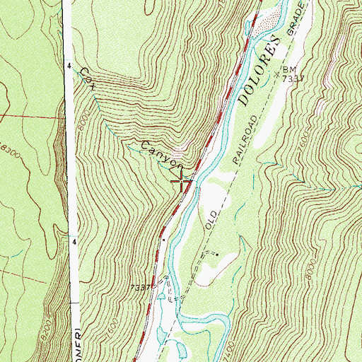 Topographic Map of Cox Canyon, CO