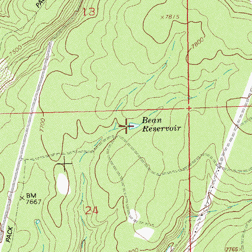 Topographic Map of Bean Reservoir, CO