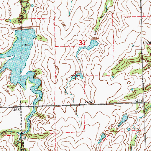 Topographic Map of Big Indian Creek Reservoir 7-1-A, NE