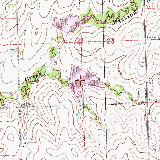 Topographic Map of Mission Creek Reservoir 7-F, NE