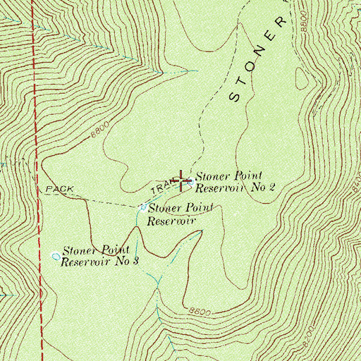 Topographic Map of Stoner Point Reservoir Number 2, CO
