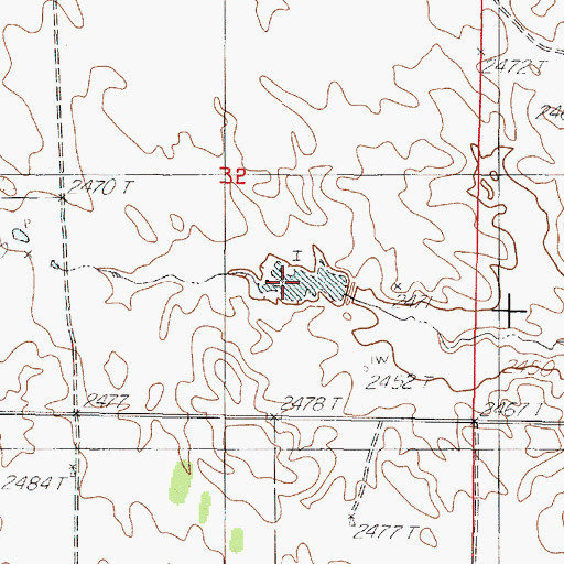 Topographic Map of Worth Reservoir, NE