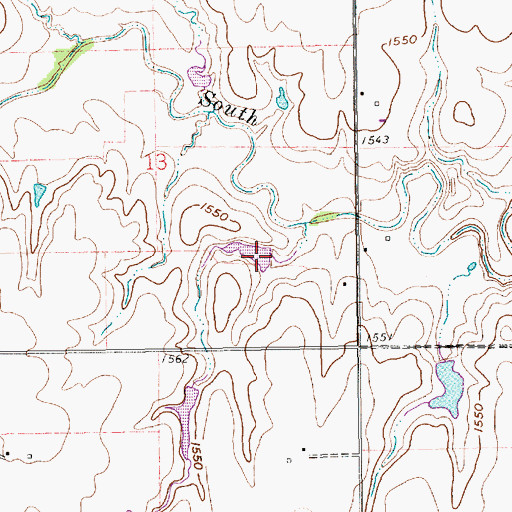 Topographic Map of Elting Reservoir, NE