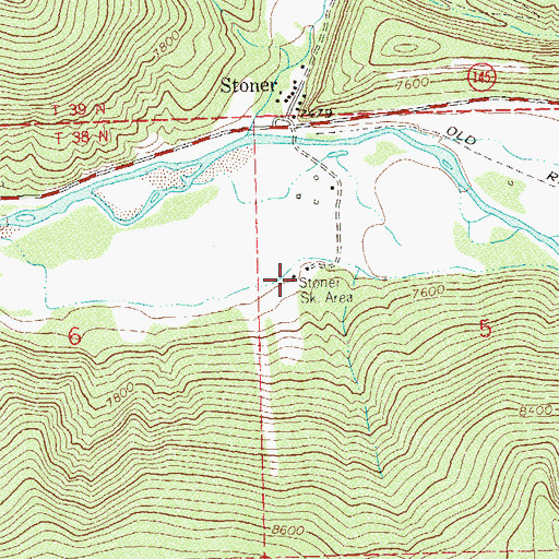 Topographic Map of Stoner Ski Area, CO