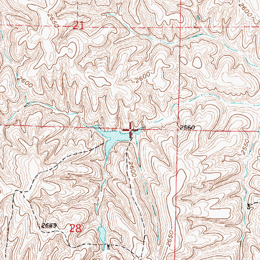 Topographic Map of Katy West Dam, NE
