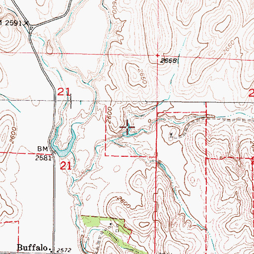 Topographic Map of Neben Reservoir Number 2, NE