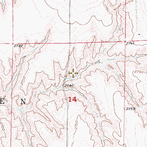 Topographic Map of Schow Dam, NE