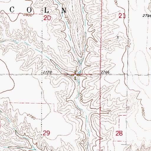 Topographic Map of Teel Dam Number 1, NE