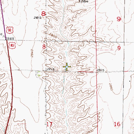 Topographic Map of Teel Reservoir Number 2, NE