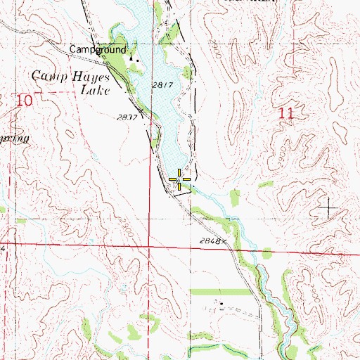 Topographic Map of Hayes Center Special Use Reservoir, NE