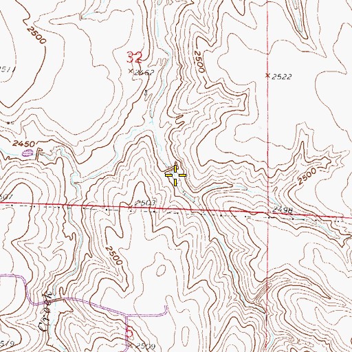 Topographic Map of Malleck Reservoir, NE