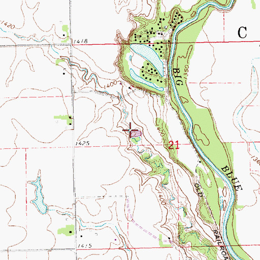 Topographic Map of Dudley Reservoir, NE