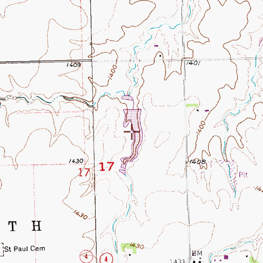 Topographic Map of Freese Reservoir, NE