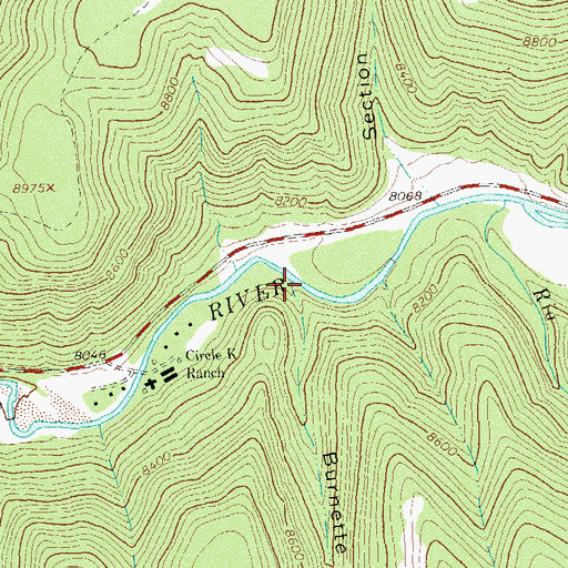 Topographic Map of Burnette Canyon, CO