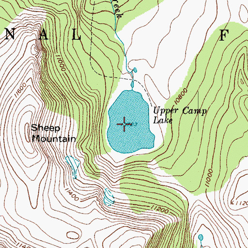 Topographic Map of Upper Camp Lake, CO