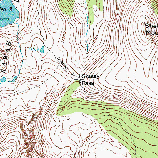 Topographic Map of Grassy Pass, CO