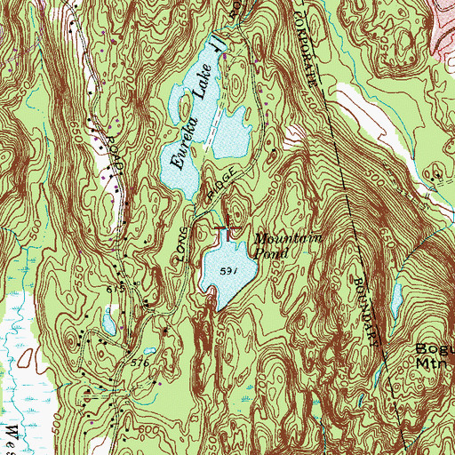 Topographic Map of Mountain Pond Dam, CT