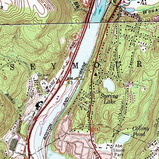 Topographic Map of Kinneytown Dam, CT