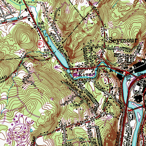 Topographic Map of Hoadley Pond Dam, CT