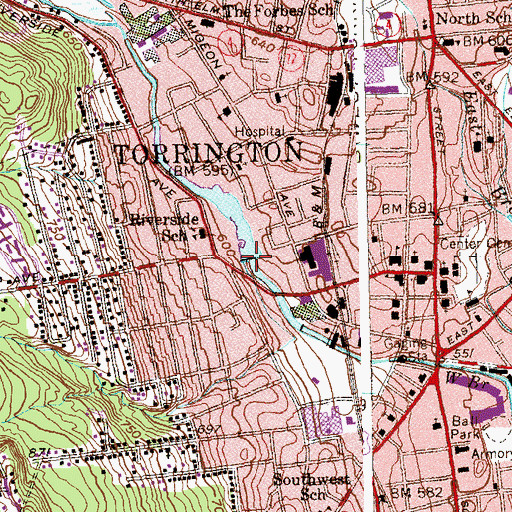 Topographic Map of West Branch Dam, CT