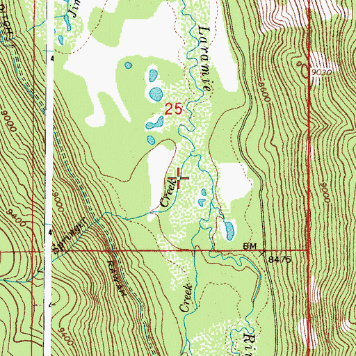 Topographic Map of North Fork Fall Creek, CO