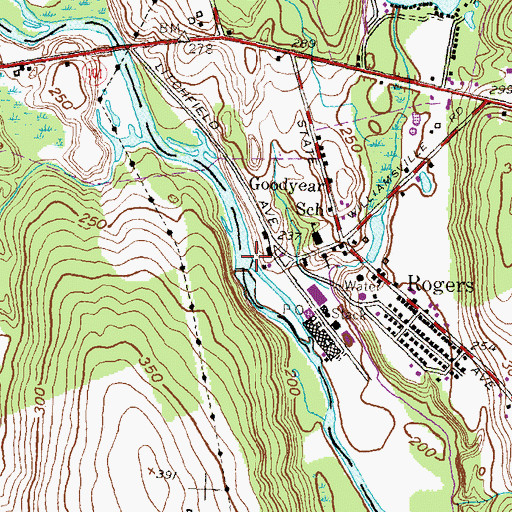 Topographic Map of Rogers Corporation Pond, CT