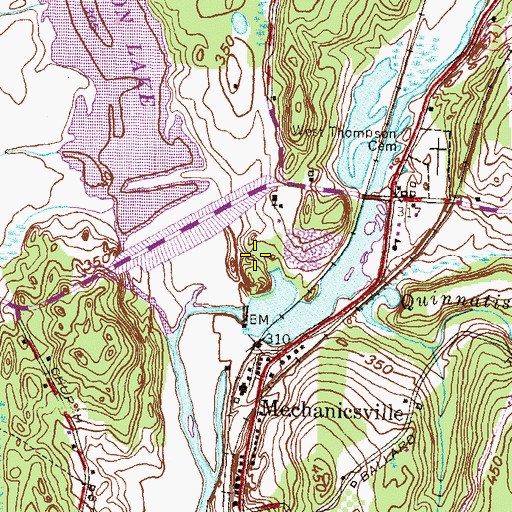 Topographic Map of Acme Pond Dam, CT