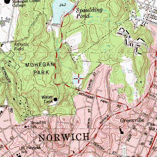 Topographic Map of Spaulding Pond Brook Site Number 2 Dam, CT