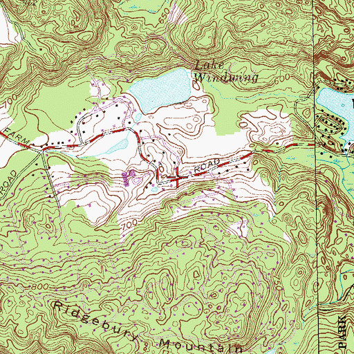 Topographic Map of Lake Windwing, CT