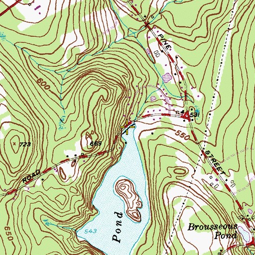 Topographic Map of Mono Pond Dam, CT