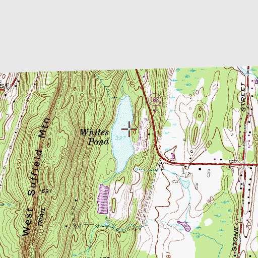 Topographic Map of Whites Pond Dam, CT