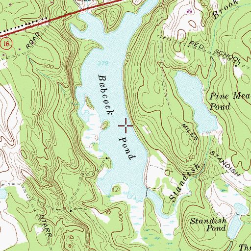 Topographic Map of Babcock Pond Dam, CT